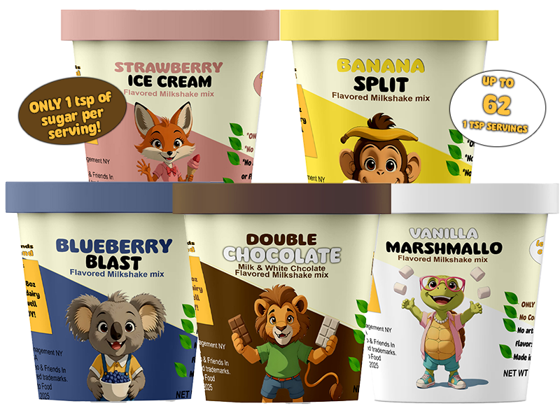 Leo & Friends Flavored Milkshake Mix — 5 flavors